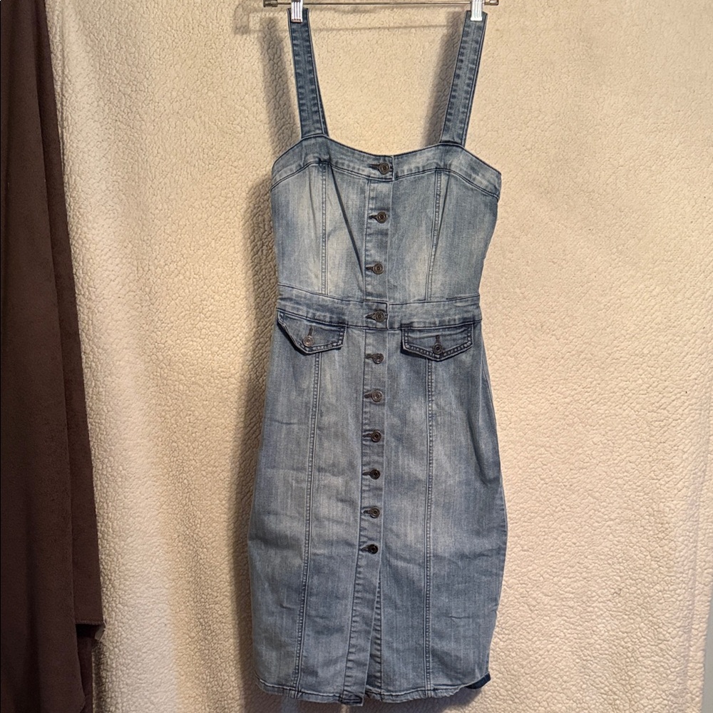 Indigo Rein Blue Denim Button-Front Dress